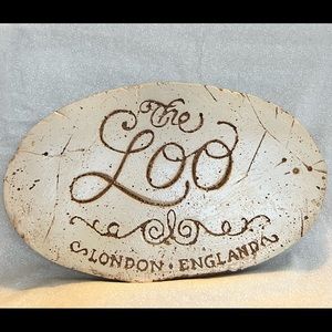 English Country Inspired “LOO” Bathroom Wall Hanging